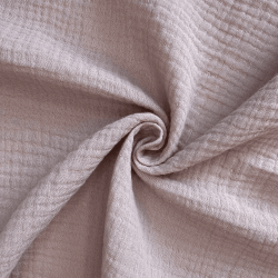 Ткань Муслин Жатый (Ширина 1,4м), цвет Пыльно-Розовый (на отрез) в Смоленске