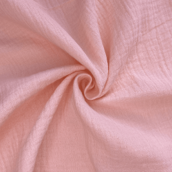 Ткань Муслин Жатый (Ширина 1,4м), цвет Нежно-Розовый (на отрез) в Смоленске