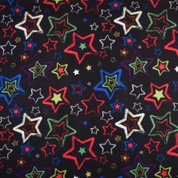 Ткань Oxford 600D PU (Ширина 1,48м), принт &quot;Звезды на черном&quot; (на отрез) в Смоленске