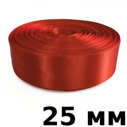 Лента Атласная 25мм, цвет Красный (на отрез) в Смоленске