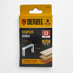 Denzel Скобы, 6 мм, для мебельного степлера, тип 53, 2000 шт. в Смоленске