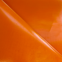 Ткань ПВХ 450 гр/м2 (Ширина 1,6м), цвет Оранжевый (на отрез) в Смоленске
