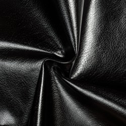 Ткань Дерматин (Кожзам) для мебели (Ширина 138см), цвет Черный (на отрез) в Смоленске