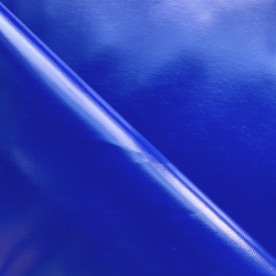 Ткань ПВХ 450 гр/м2 (Ширина 1,6м), цвет Синий (на отрез) в Смоленске