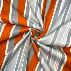 Ткань уцененная &quot;Престиж&quot; (Водоотталкивающая) (Ширина 1,48м), Серо-Оранжевая полоса (на отрез) в Смоленске