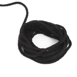 Шнур для одежды тип 2, цвет Чёрный (плетено-вязаный/полиэфир) в Смоленске