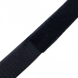 Контактная лента 40мм (38мм) цвет Черный (велькро-липучка, на отрез)  в Смоленске